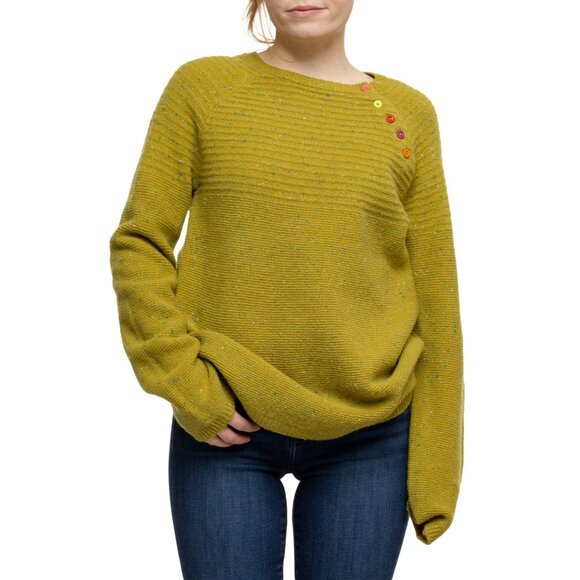 NEW Tabitha Webb Double Links Button Yoke Sweater - Lambswool inLowland 1125 3s7 - Picture 1 of 5